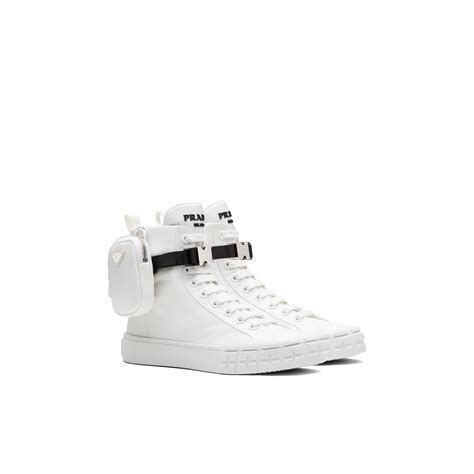 prada white high tops|prada gabardine high top sneakers.